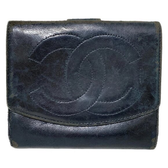 CHANEL - Black Lambskin Double-hook Wallet - Picture 1 of 11